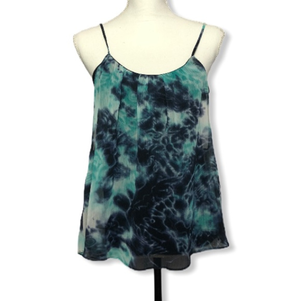 Aqua Vintage Navy & Turquoise Floral Tank